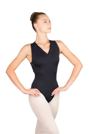 BALLET ROSA GINGER WOMEN ZIP FRONT FLORAL BACK LEOTARD