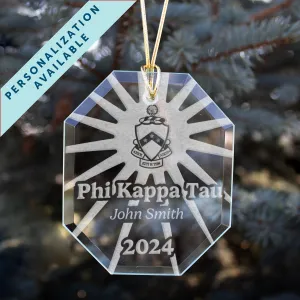 New! Phi Tau 2024 Personalized Limited Edition Retro Holiday Ornament